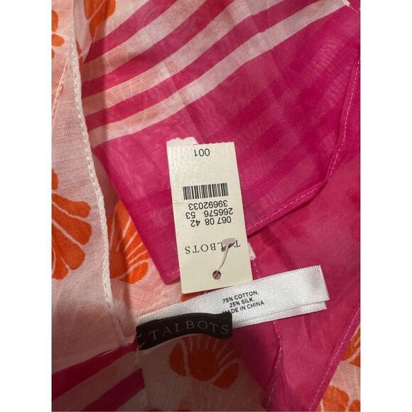 Talbots NWT silk blend shell print scarves wrap - Picture 2 of 6